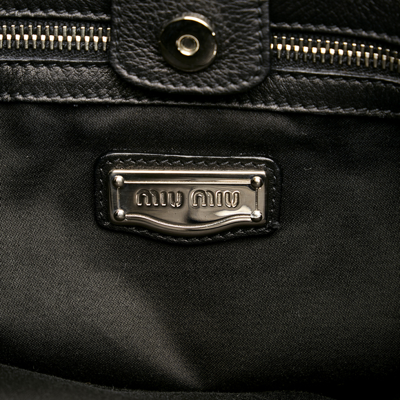 MIU MIU Leather Bow Tote Bag - Picture 7 of 10